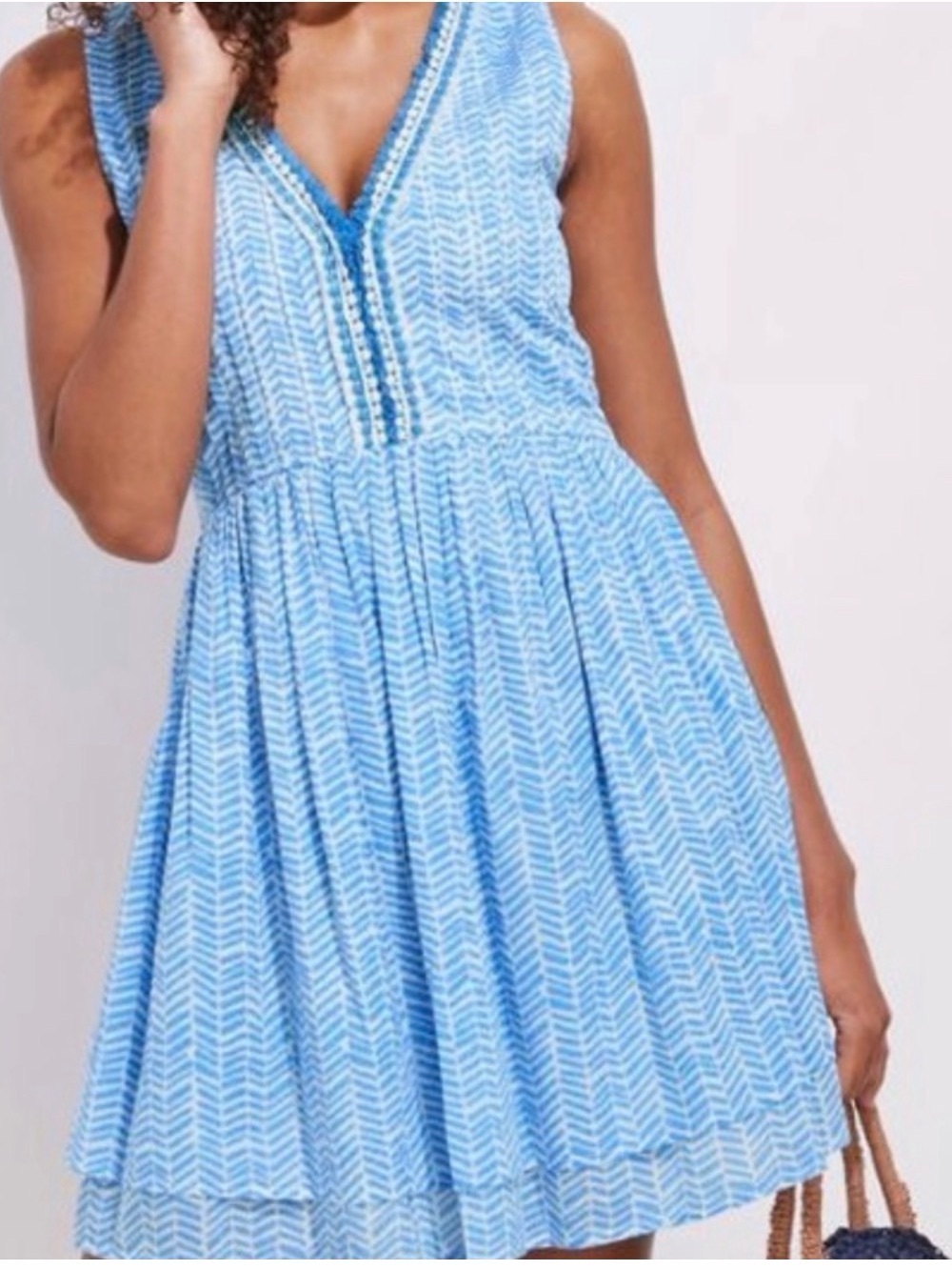 Vineyard Vines Girl’s Chevron Fringe Pintuck Dress Medium NWT - Picture 1 of 5
